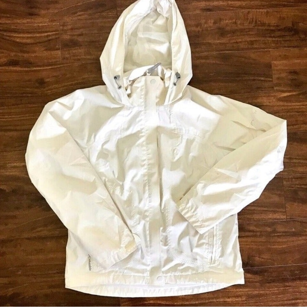 Women's Columbia White Omni Tech Waterproof Rain Jacket Sz Sm